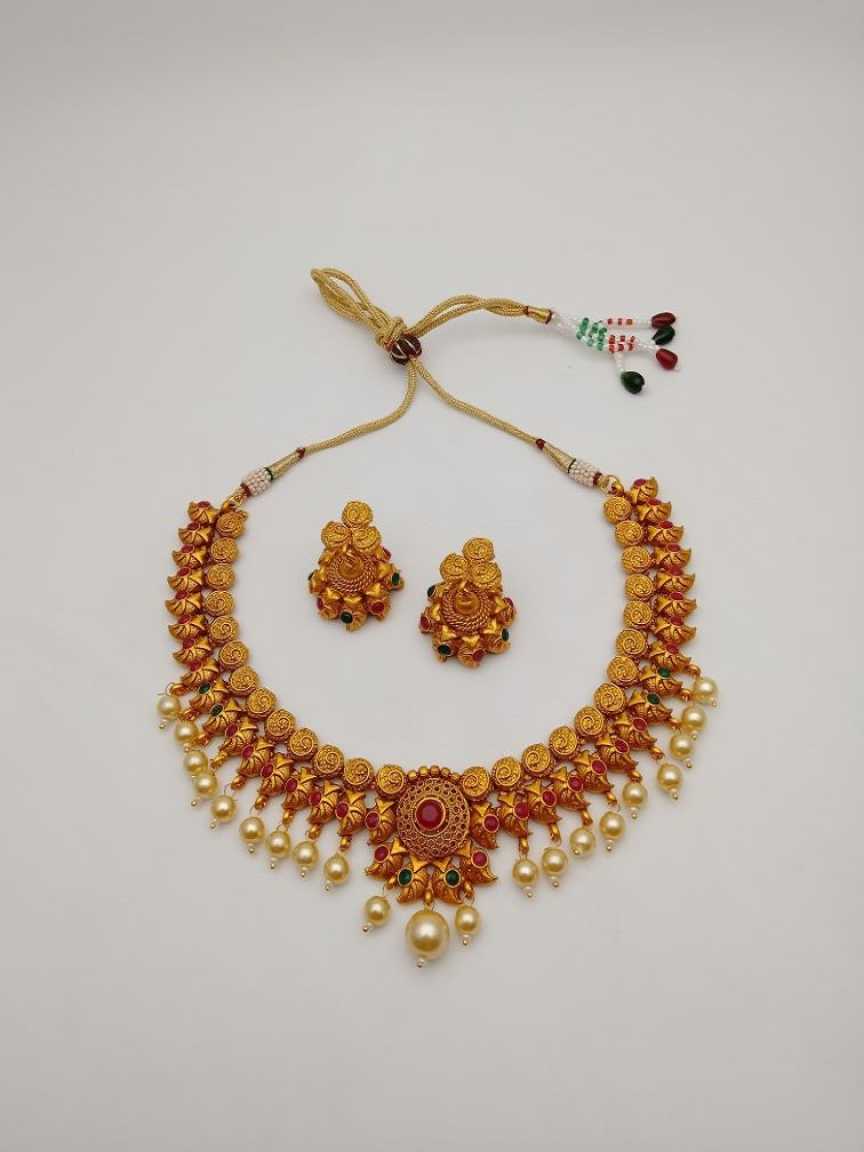 CLEARANCE NECKLACES IN POLKI (GOLD POLISH) STYLE | DESIGN - 51003