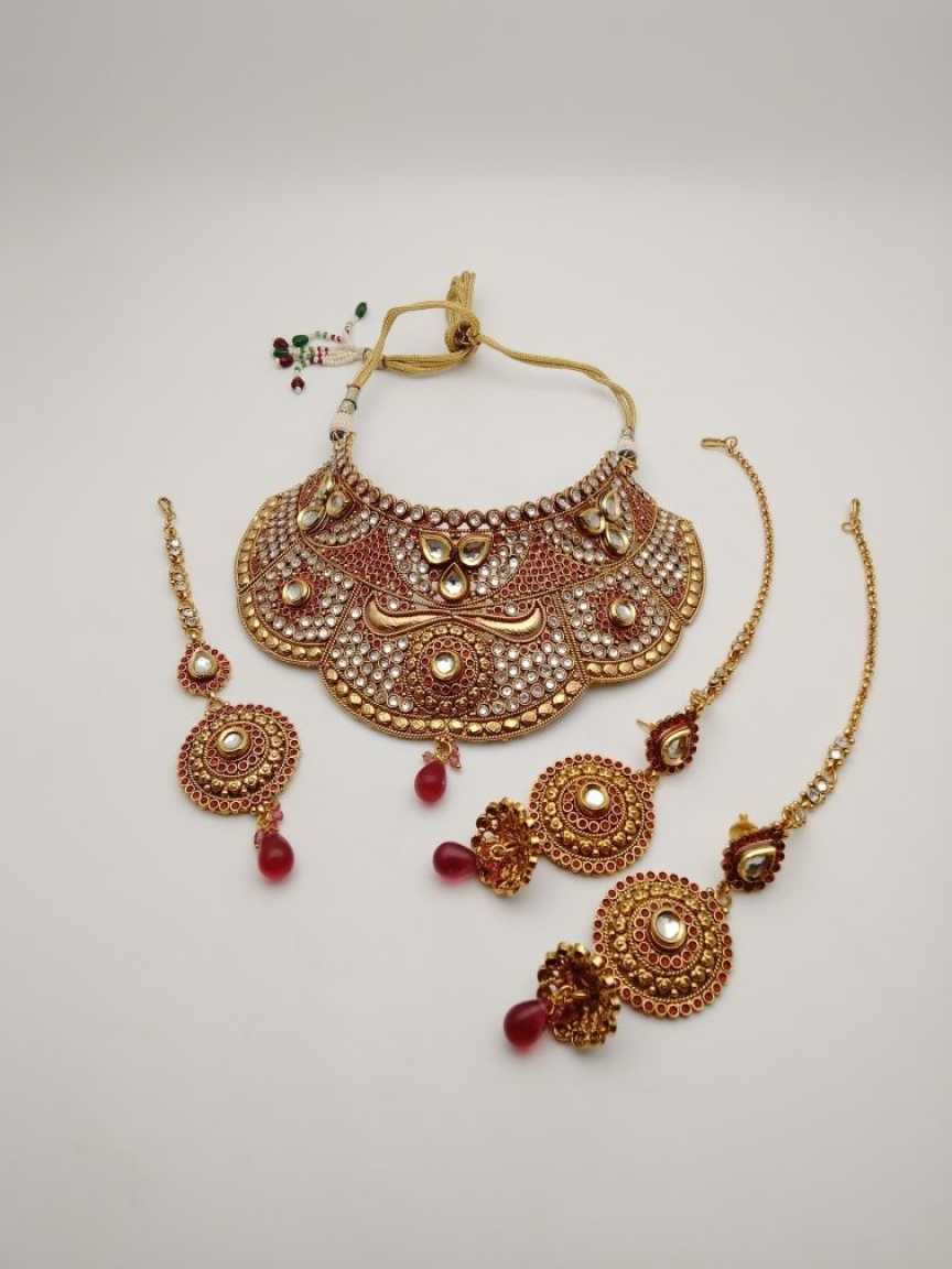 CLEARANCE NECKLACES IN POLKI (GOLD POLISH) STYLE | DESIGN - 51008