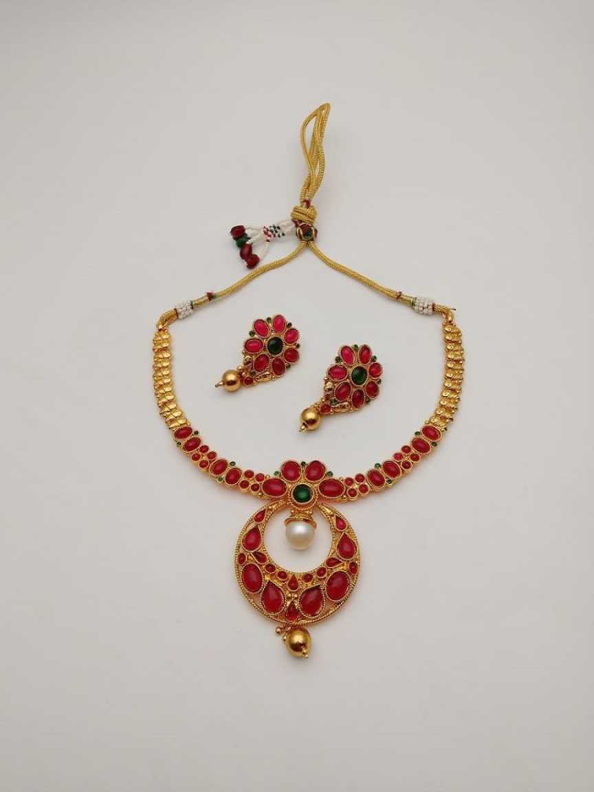 CLEARANCE NECKLACES IN POLKI (GOLD POLISH) STYLE | DESIGN - 51009