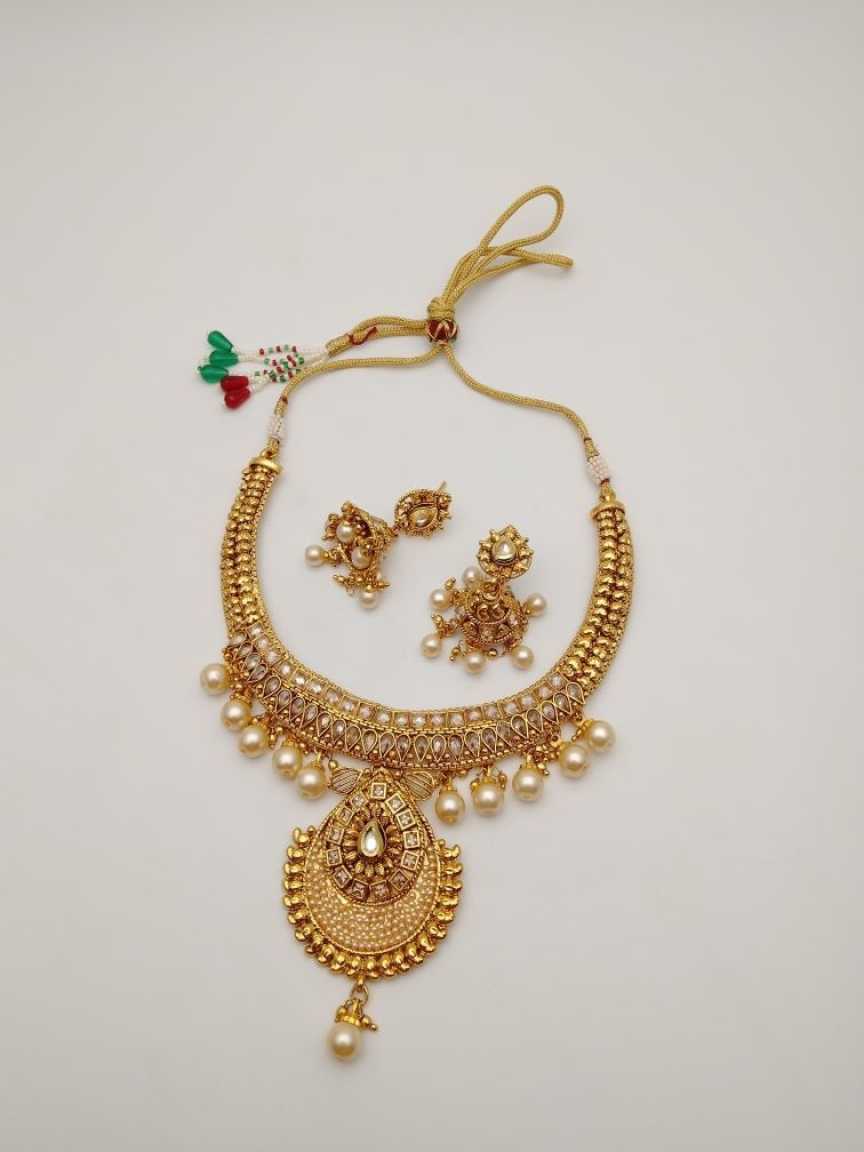 CLEARANCE NECKLACES IN POLKI (GOLD POLISH) STYLE | DESIGN - 51012