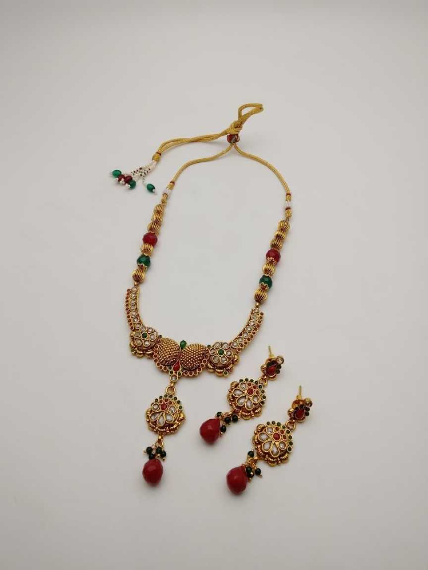 CLEARANCE NECKLACES IN POLKI (GOLD POLISH) STYLE | DESIGN - 51013
