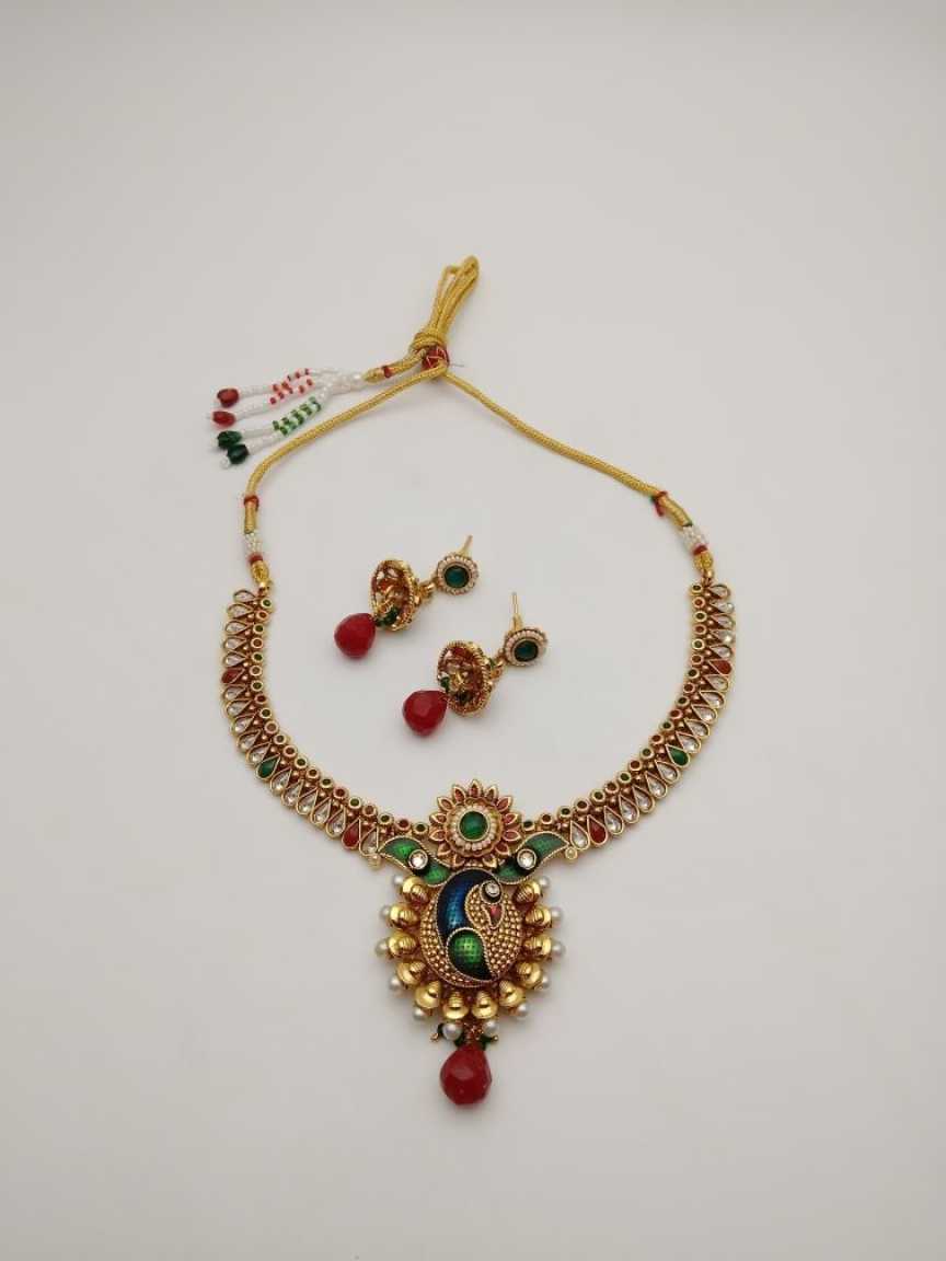 CLEARANCE NECKLACES IN POLKI (GOLD POLISH) STYLE | DESIGN - 51014