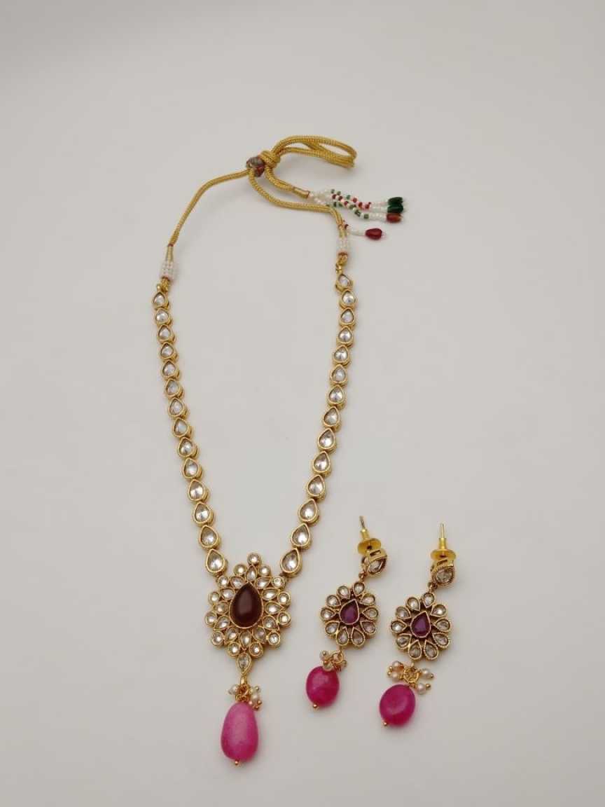 CLEARANCE NECKLACES IN POLKI (GOLD POLISH) STYLE | DESIGN - 51015