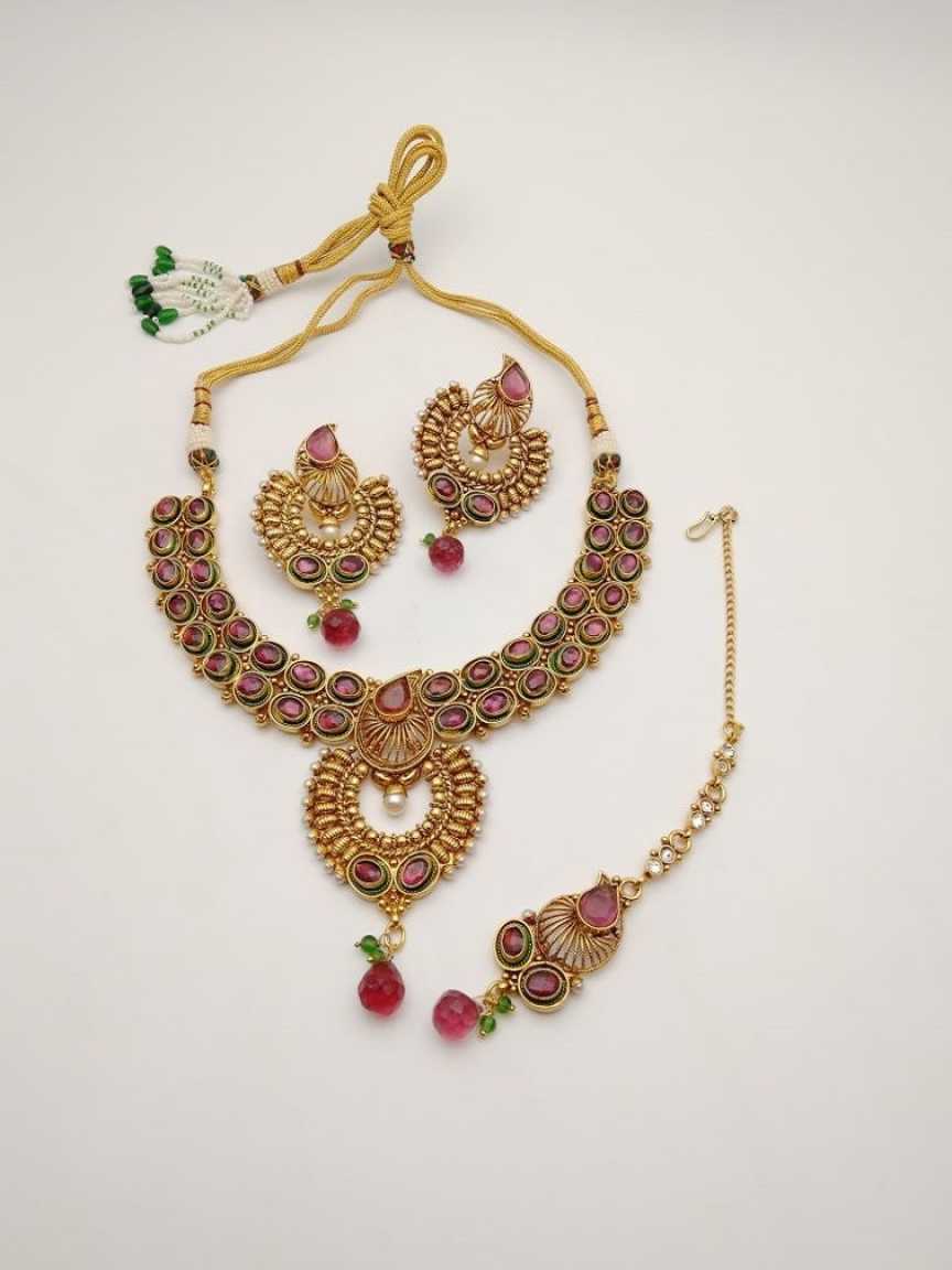 CLEARANCE NECKLACES IN POLKI (GOLD POLISH) STYLE | DESIGN - 51018