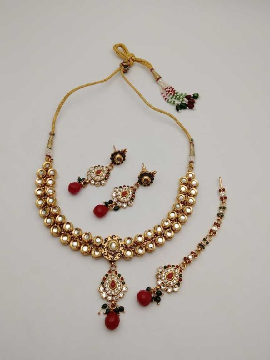 CLEARANCE NECKLACES IN POLKI (GOLD POLISH) STYLE | DESIGN - 51029