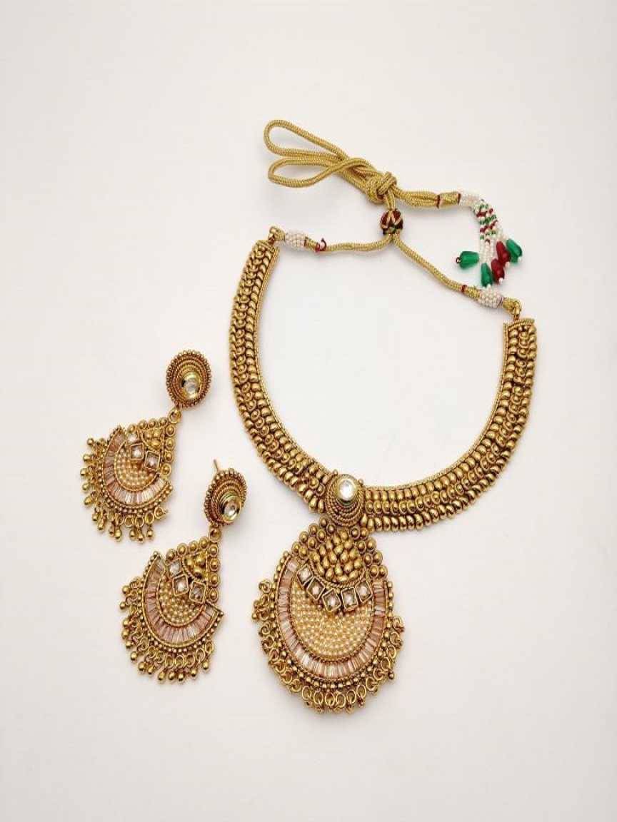 CLEARANCE NECKLACES IN POLKI (GOLD POLISH) STYLE | DESIGN - 51031