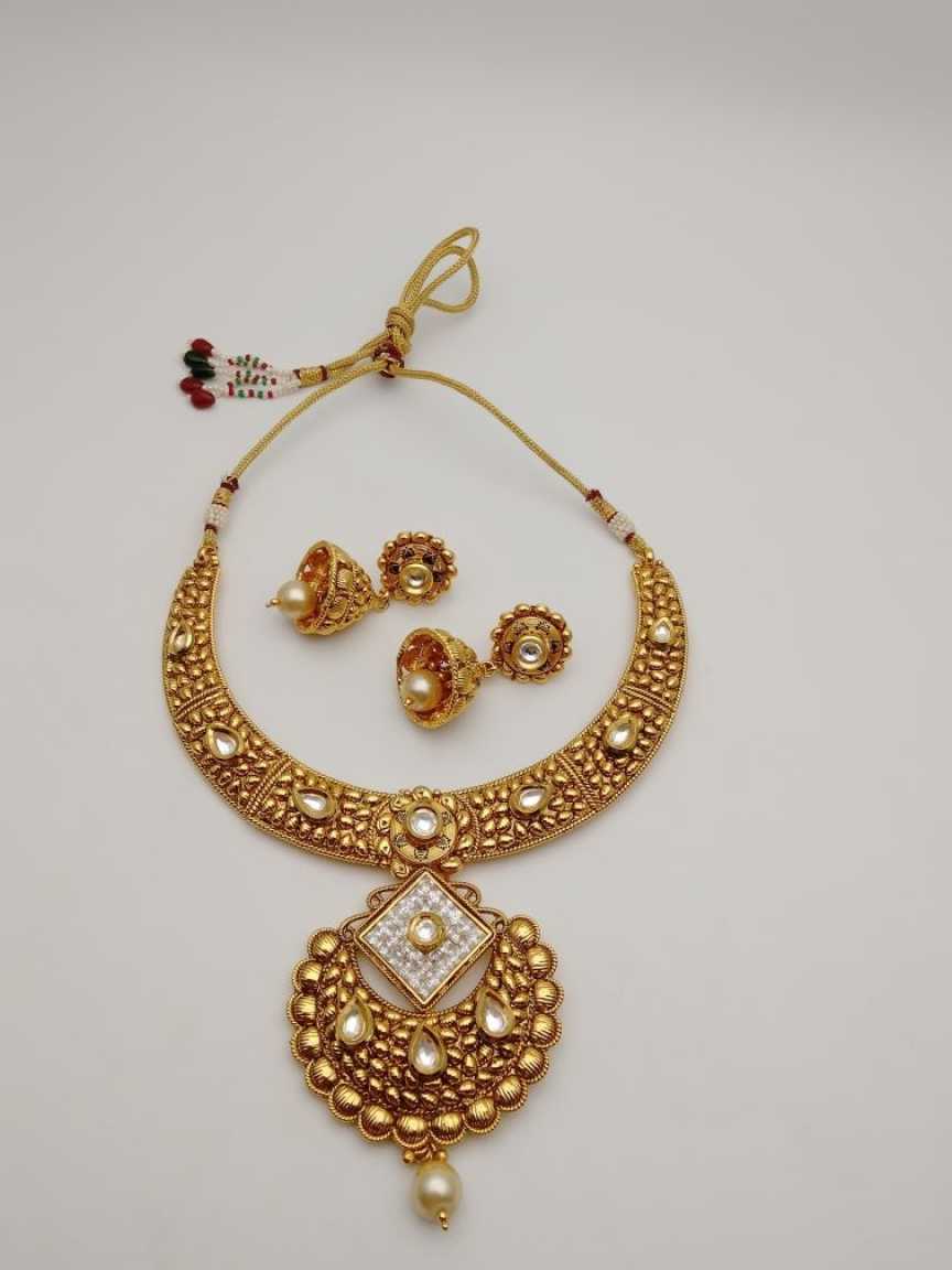 CLEARANCE NECKLACES IN POLKI (GOLD POLISH) STYLE | DESIGN - 51032