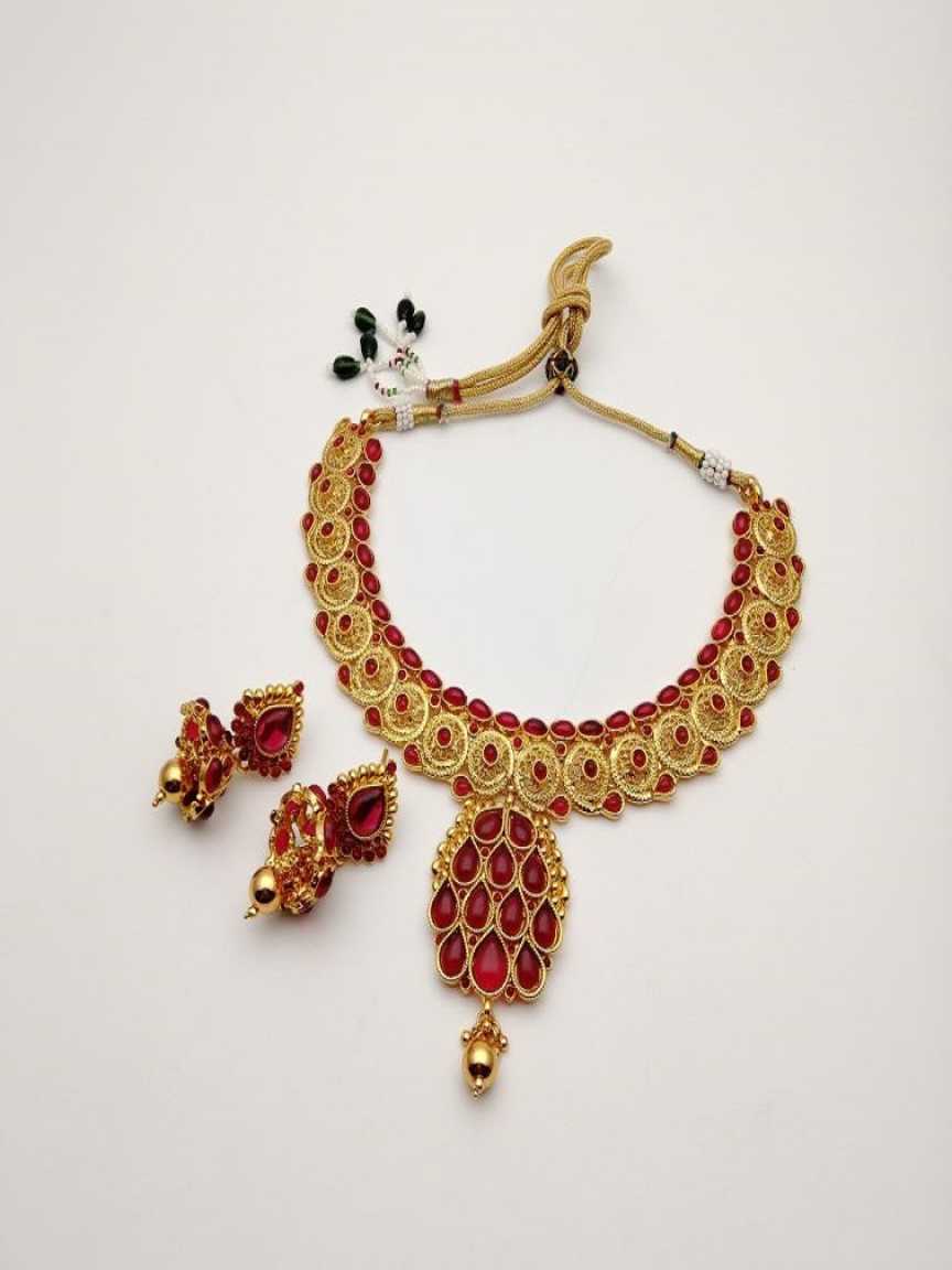 CLEARANCE NECKLACES IN POLKI (GOLD POLISH) STYLE | DESIGN - 51034