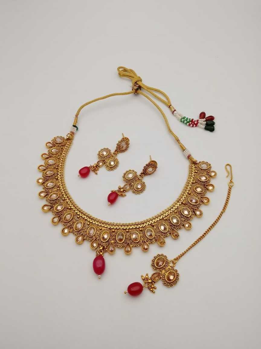 CLEARANCE NECKLACES IN POLKI (GOLD POLISH) STYLE | DESIGN - 51040
