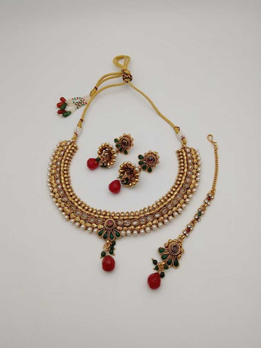 CLEARANCE NECKLACES IN POLKI (GOLD POLISH) STYLE | DESIGN - 51041