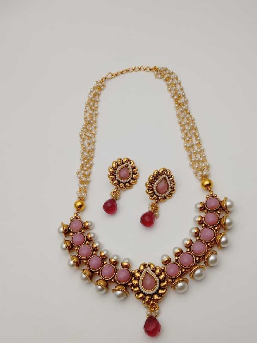 CLEARANCE NECKLACES IN POLKI (GOLD POLISH) STYLE | DESIGN - 51045