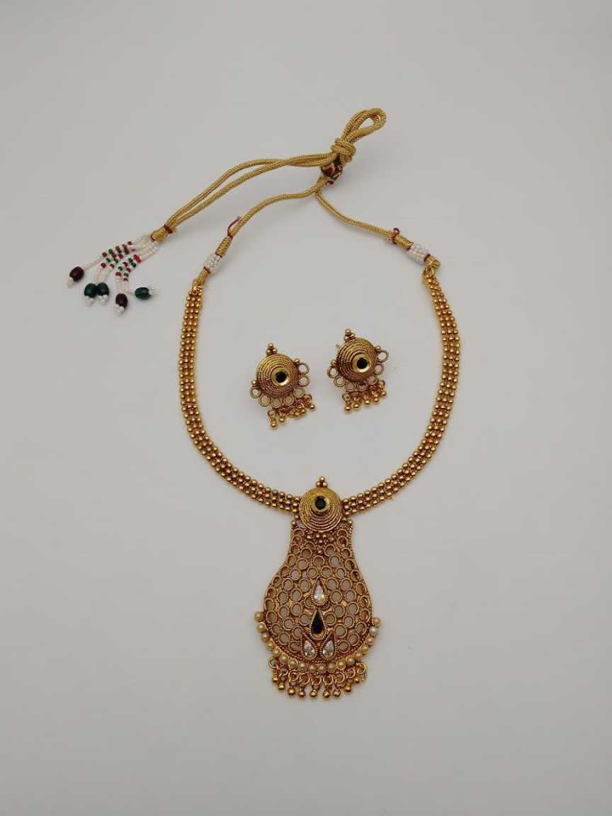 CLEARANCE NECKLACES IN POLKI (GOLD POLISH) STYLE | DESIGN - 51047