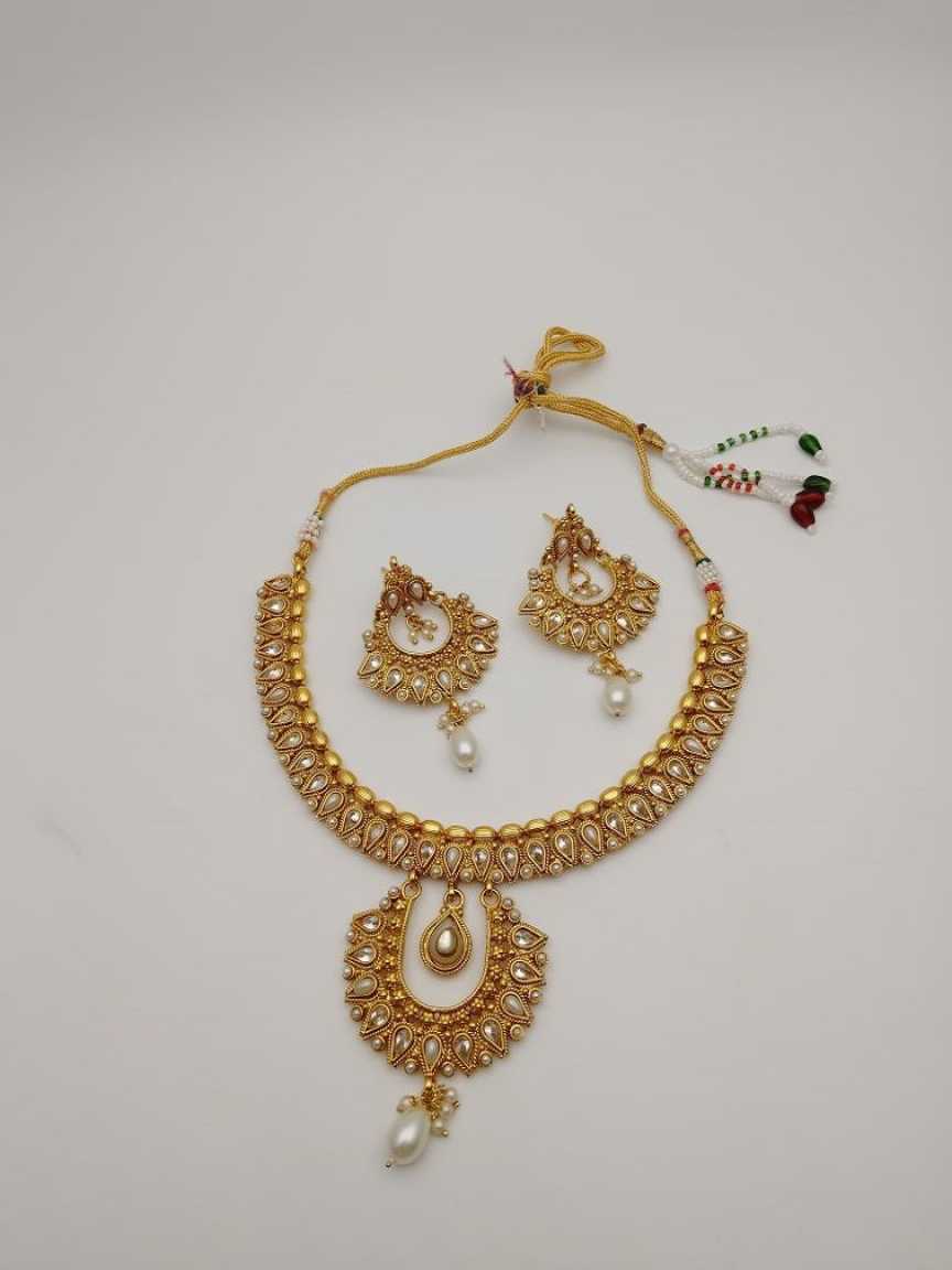 CLEARANCE NECKLACES IN POLKI (GOLD POLISH) STYLE | DESIGN - 51051