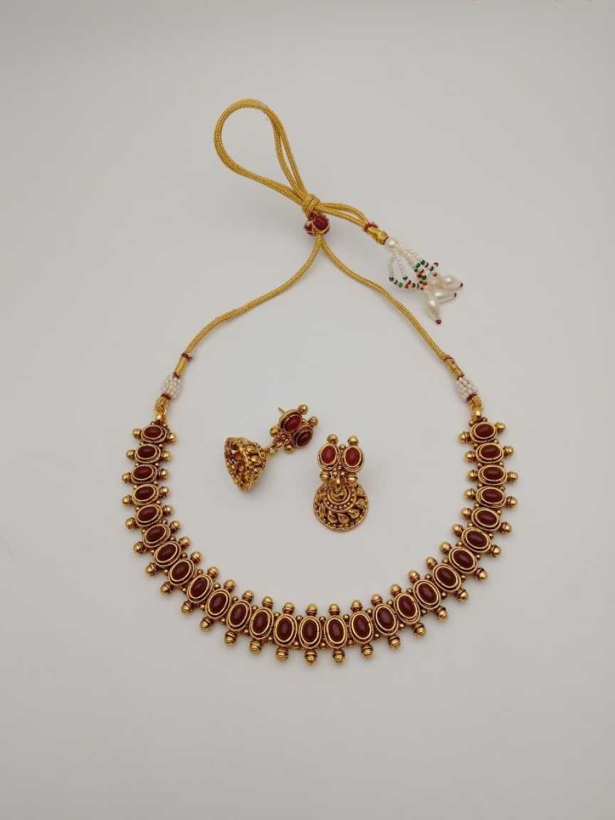 CLEARANCE NECKLACES IN POLKI (GOLD POLISH) STYLE | DESIGN - 51053