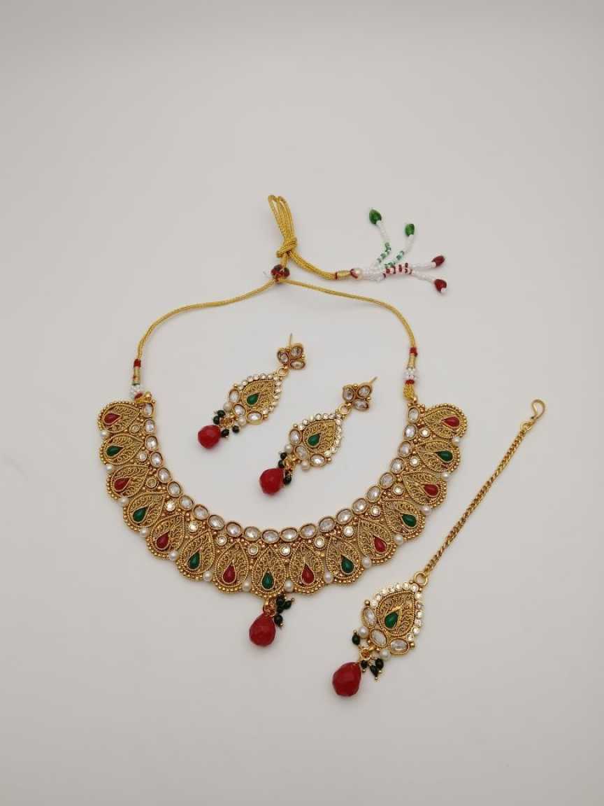 CLEARANCE NECKLACES IN POLKI (GOLD POLISH) STYLE | DESIGN - 51054