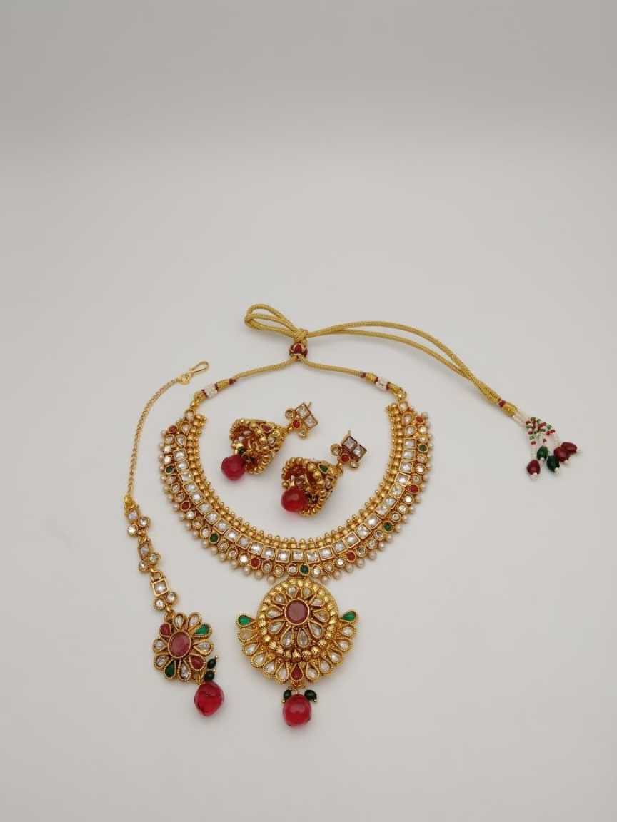 CLEARANCE NECKLACES IN POLKI (GOLD POLISH) STYLE | DESIGN - 51058