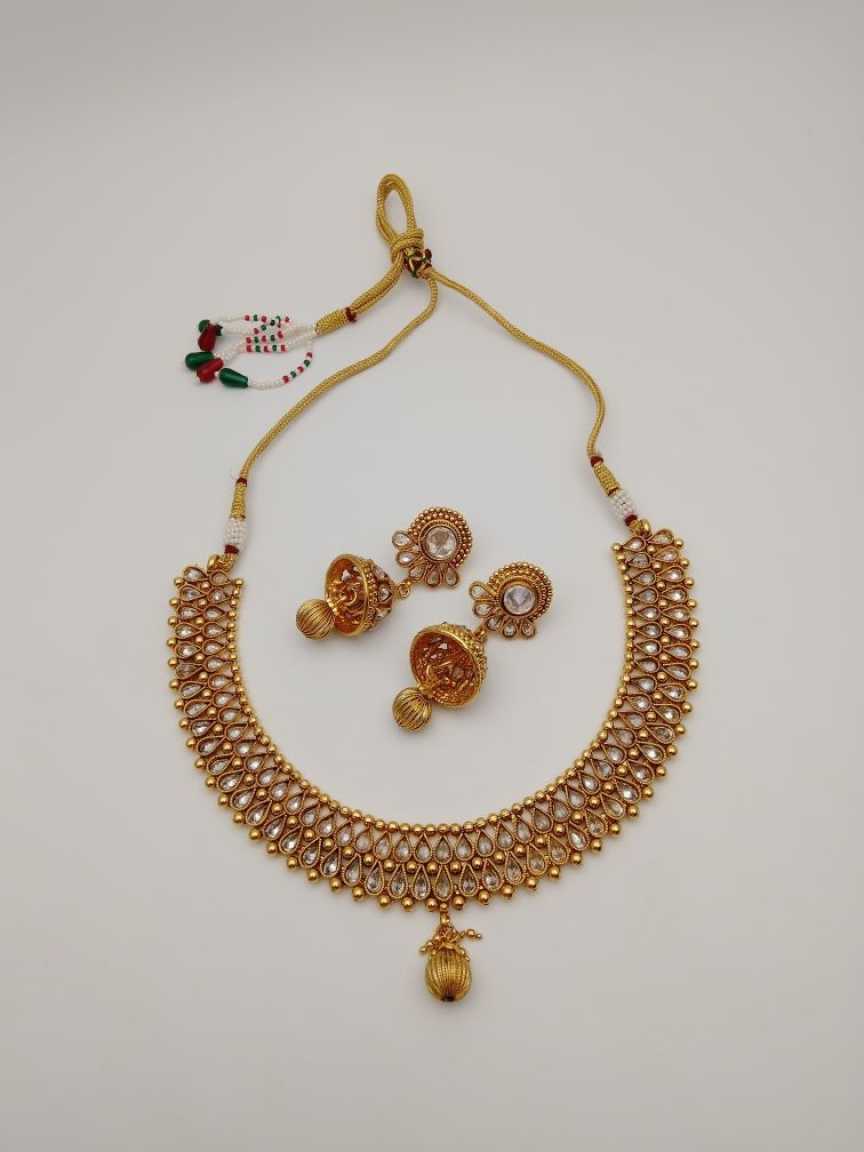 CLEARANCE NECKLACES IN POLKI (GOLD POLISH) STYLE | DESIGN - 51061