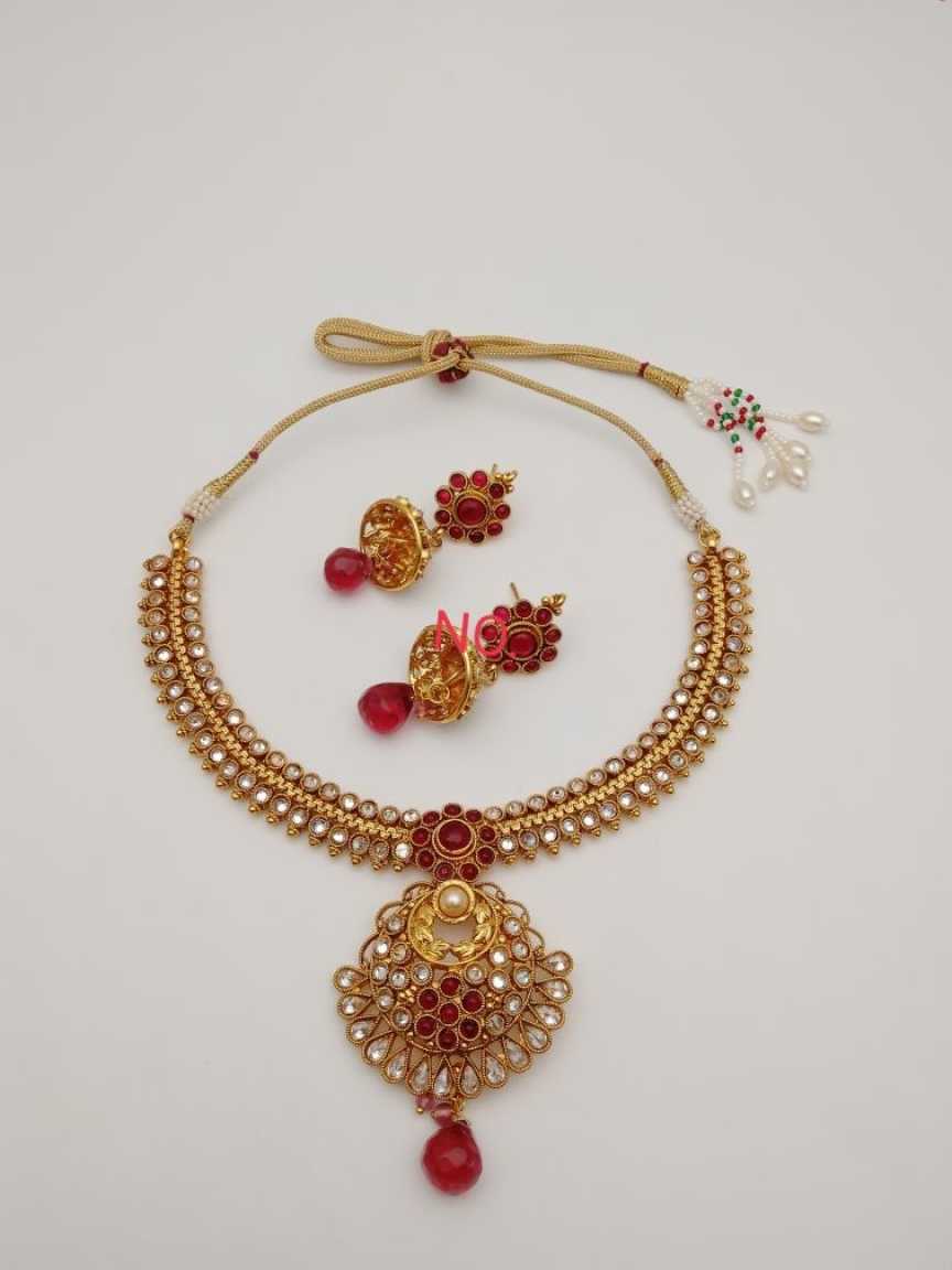 CLEARANCE NECKLACES IN POLKI (GOLD POLISH) STYLE | DESIGN - 51062