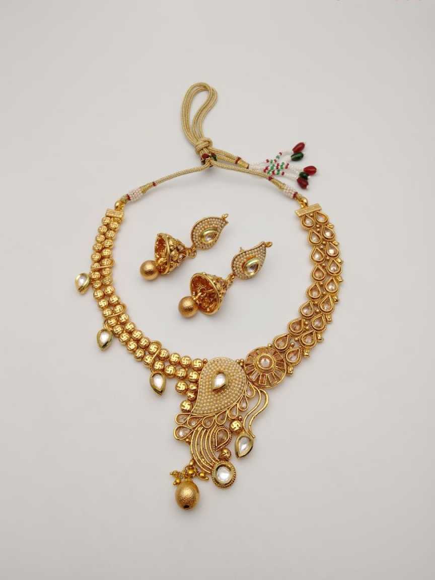 CLEARANCE NECKLACES IN POLKI (GOLD POLISH) STYLE | DESIGN - 51063