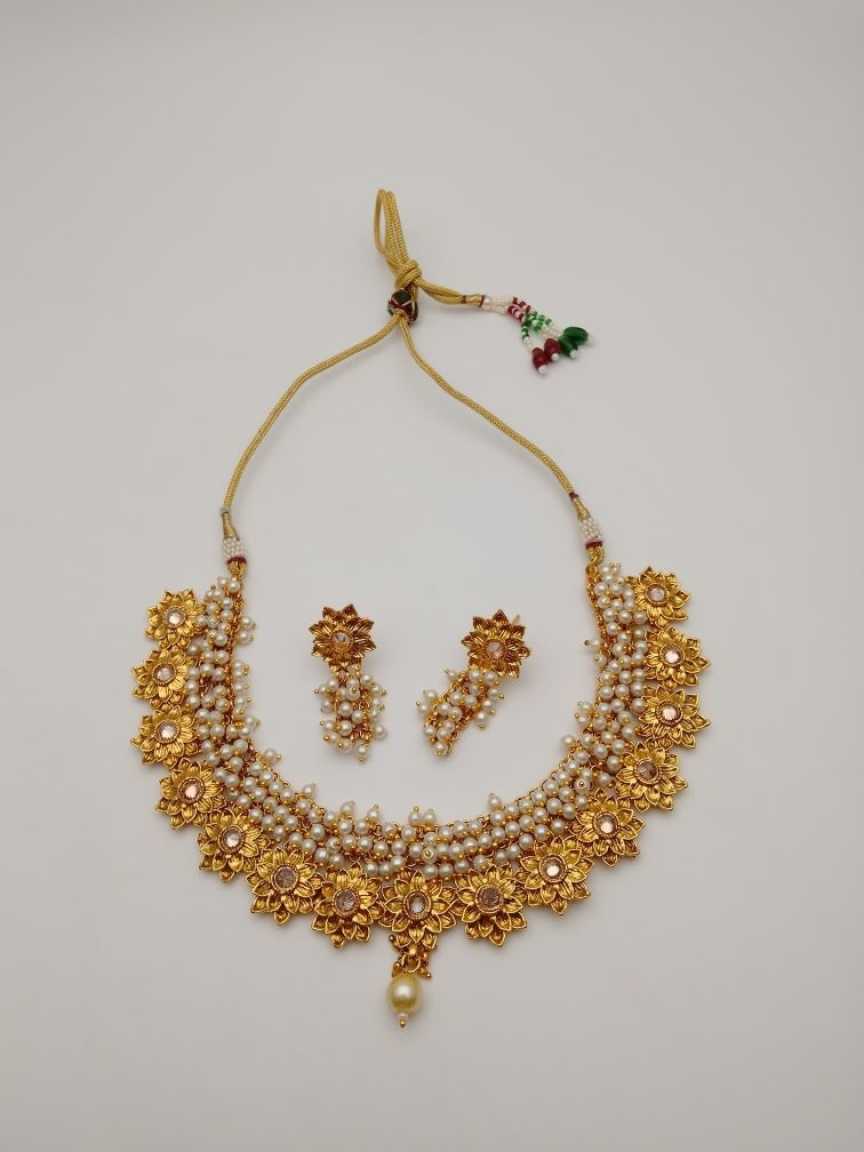 CLEARANCE NECKLACES IN POLKI (GOLD POLISH) STYLE | DESIGN - 51064