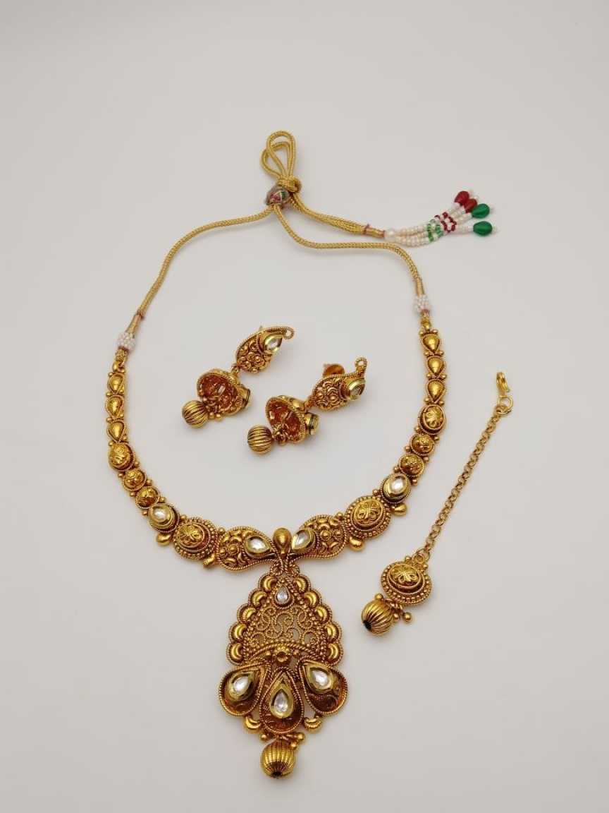 CLEARANCE NECKLACES IN POLKI (GOLD POLISH) STYLE | DESIGN - 51068
