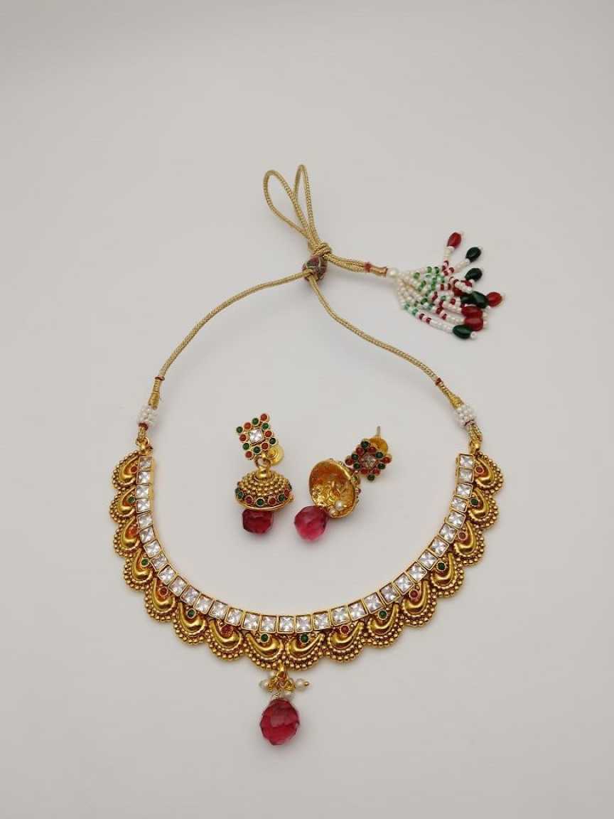 CLEARANCE NECKLACES IN POLKI (GOLD POLISH) STYLE | DESIGN - 51071