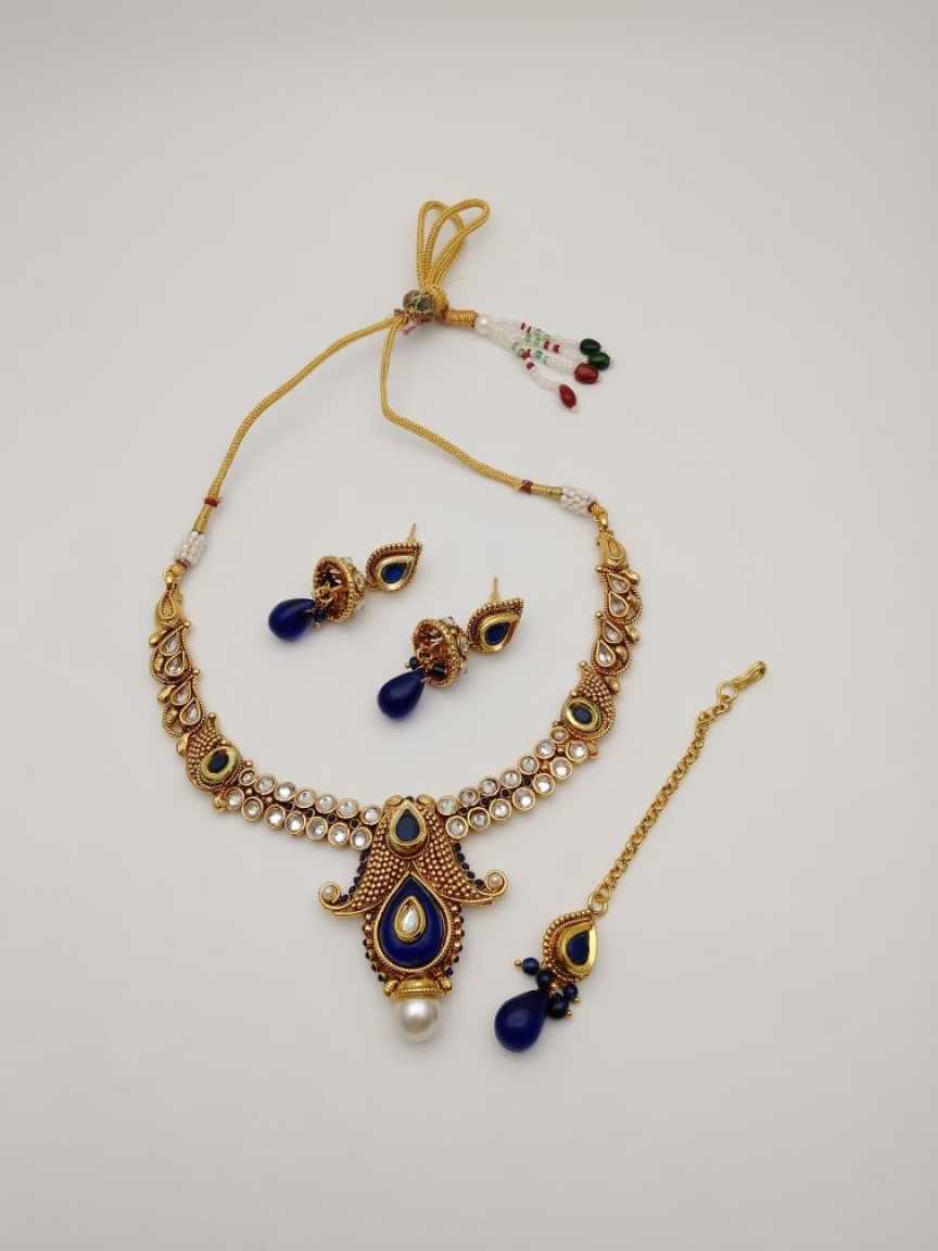 CLEARANCE NECKLACES IN POLKI (GOLD POLISH) STYLE | DESIGN - 51073