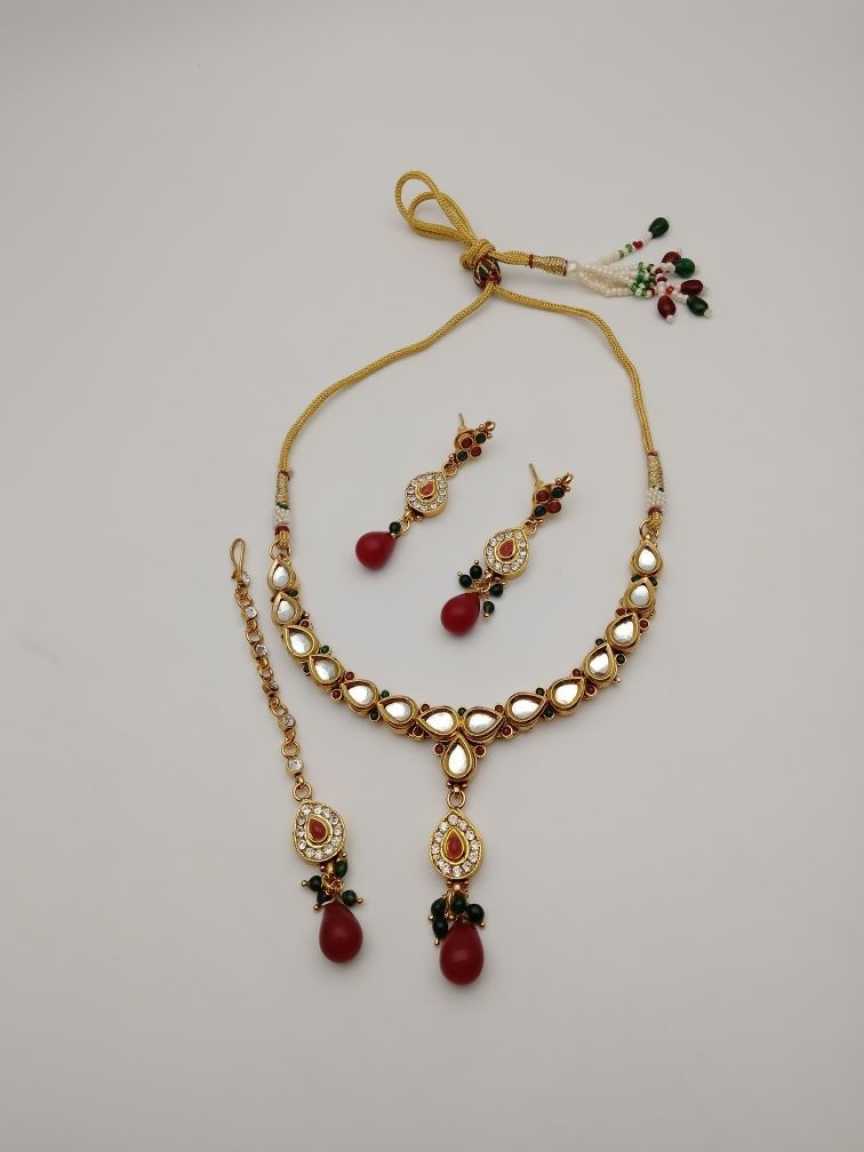 CLEARANCE NECKLACES IN POLKI (GOLD POLISH) STYLE | DESIGN - 51074