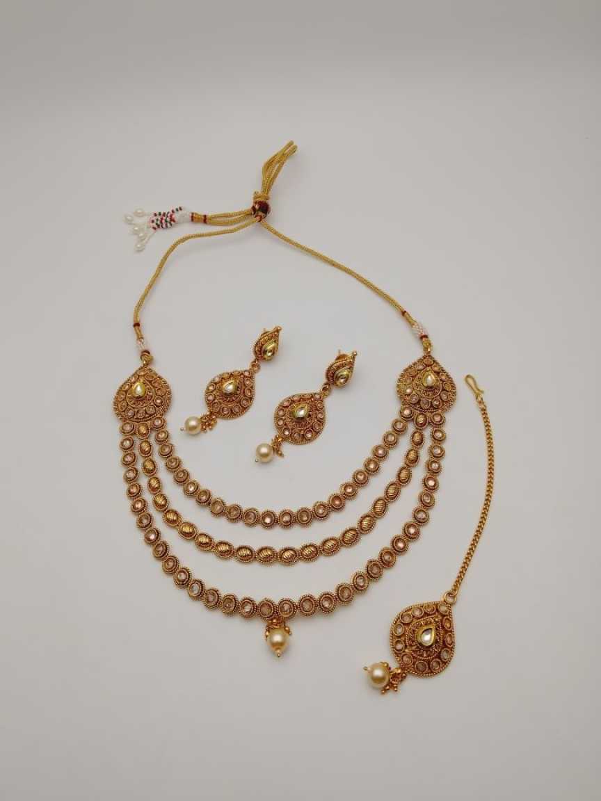 CLEARANCE NECKLACES IN POLKI (GOLD POLISH) STYLE | DESIGN - 51077