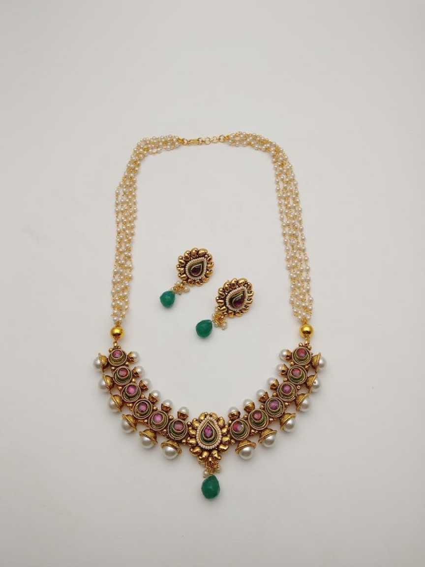 CLEARANCE NECKLACES IN POLKI (GOLD POLISH) STYLE | DESIGN - 51082