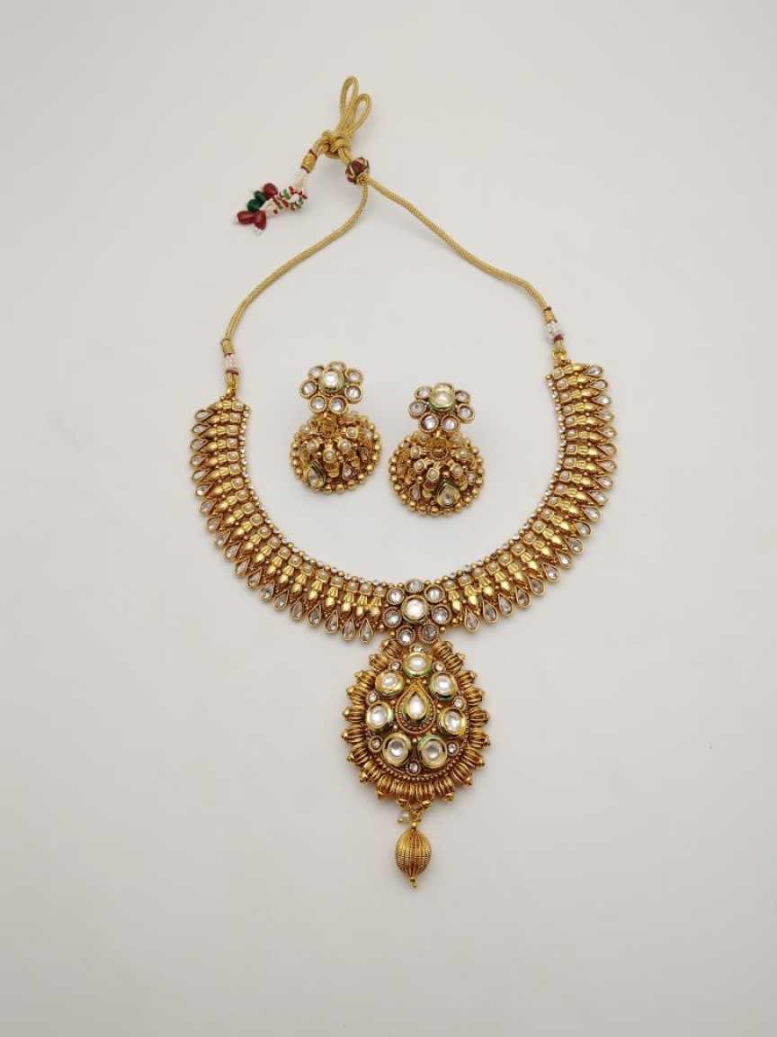 CLEARANCE NECKLACES IN POLKI (GOLD POLISH) STYLE | DESIGN - 51085