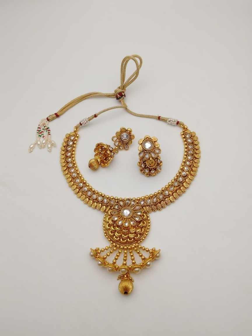 CLEARANCE NECKLACES IN POLKI (GOLD POLISH) STYLE | DESIGN - 51086
