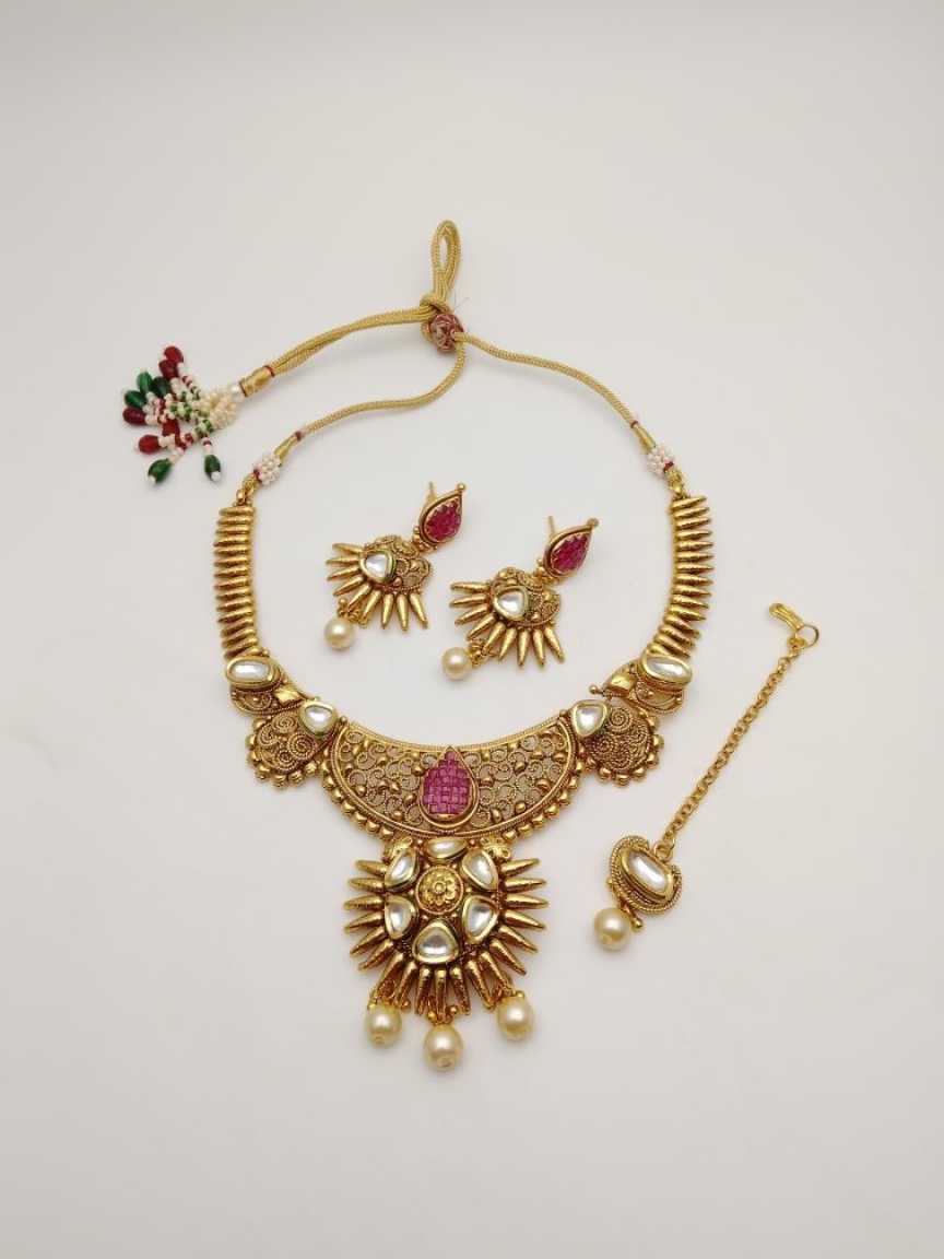 CLEARANCE NECKLACES IN POLKI (GOLD POLISH) STYLE | DESIGN - 51092