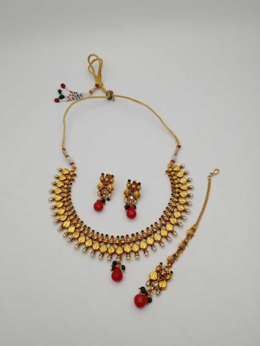 CLEARANCE NECKLACES IN POLKI (GOLD POLISH) STYLE | DESIGN - 51096