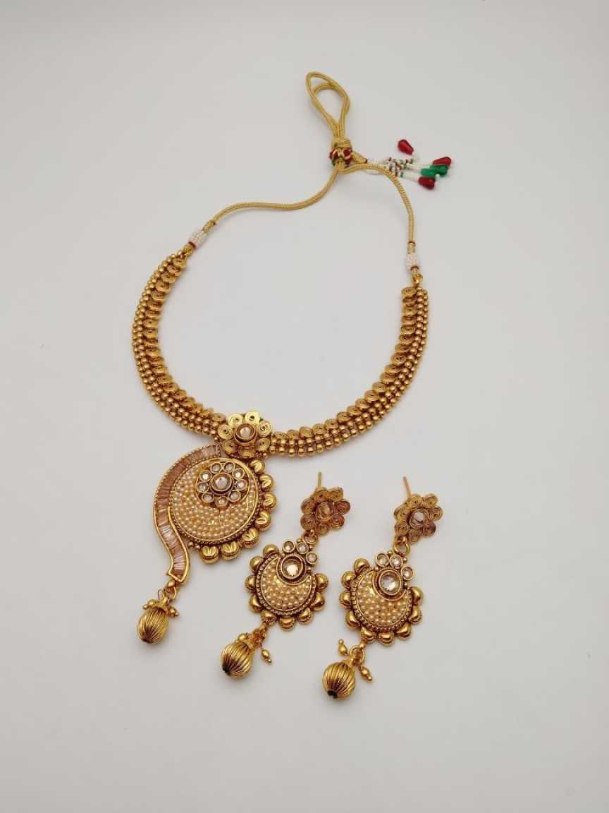 CLEARANCE NECKLACES IN POLKI (GOLD POLISH) STYLE | DESIGN - 51098