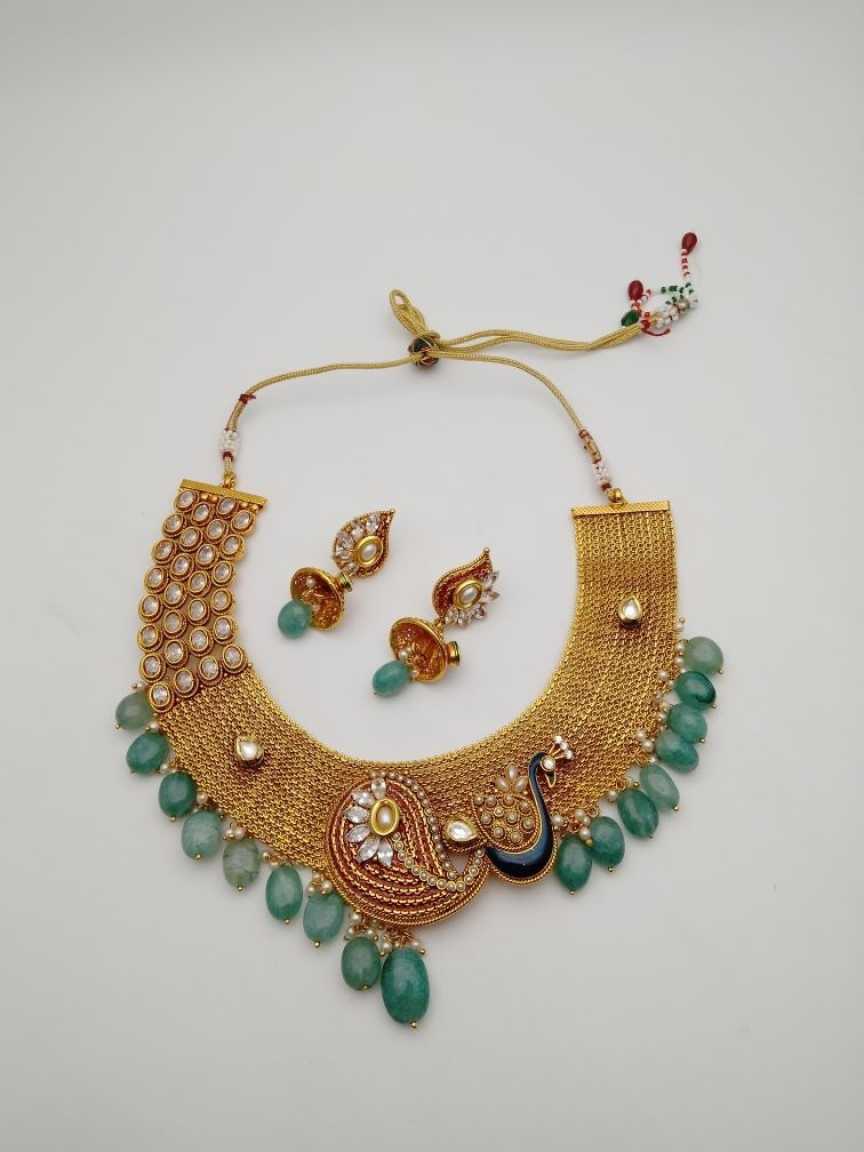 CLEARANCE NECKLACES IN POLKI (GOLD POLISH) STYLE | DESIGN - 51099