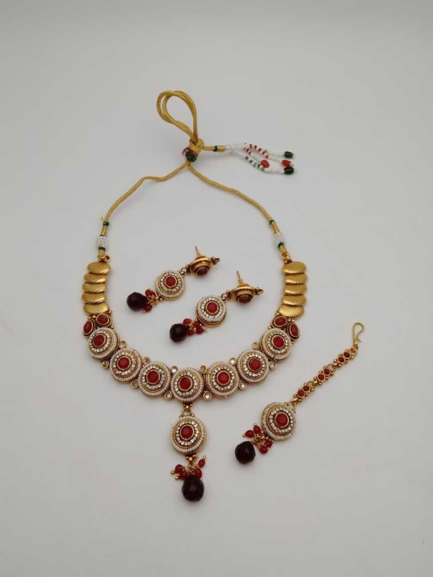 CLEARANCE NECKLACES IN POLKI (GOLD POLISH) STYLE | DESIGN - 51100