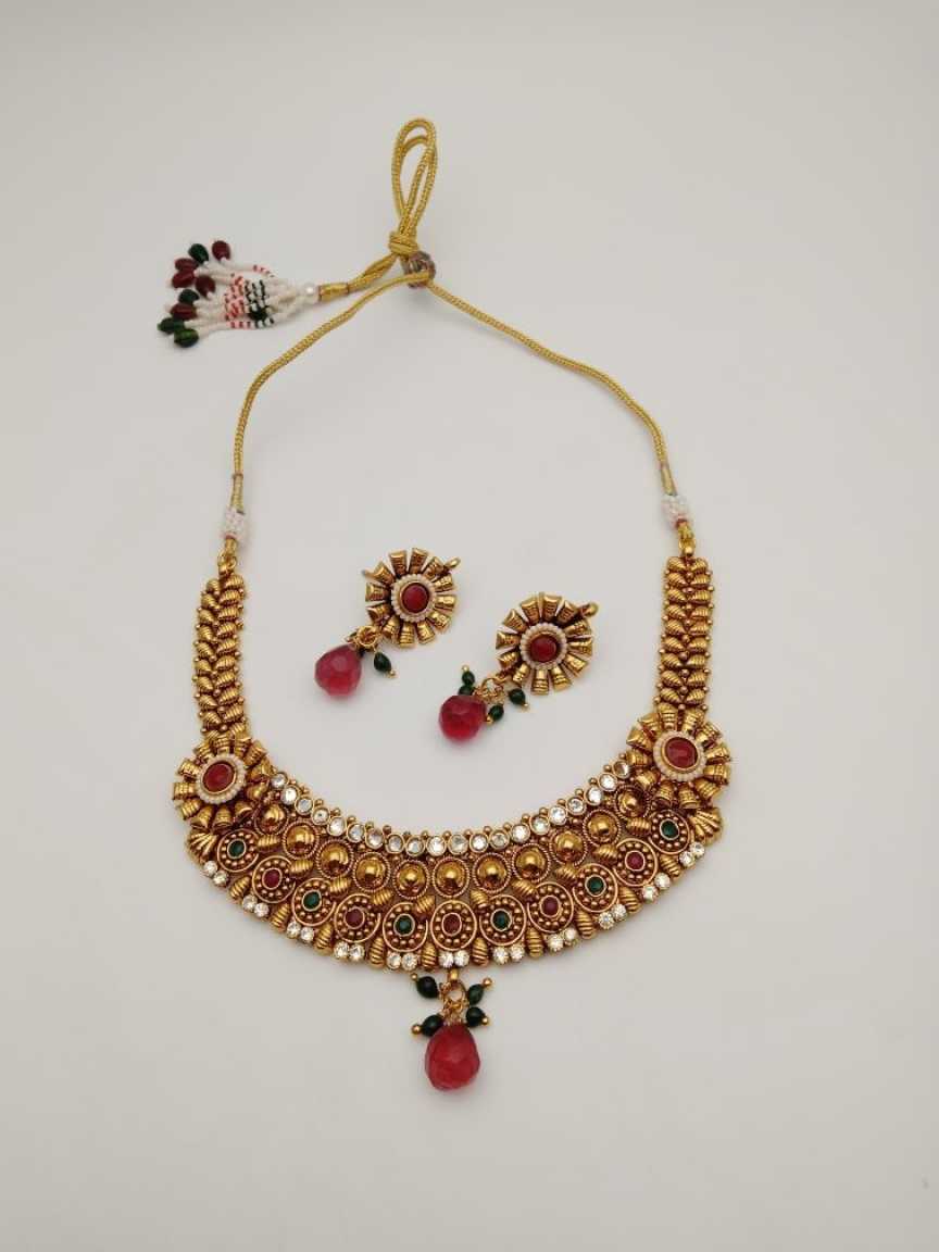 CLEARANCE NECKLACES IN POLKI (GOLD POLISH) STYLE | DESIGN - 51106