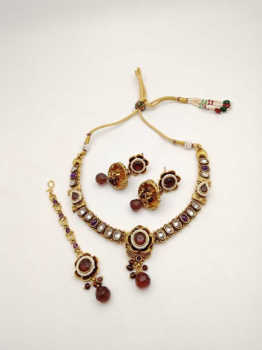 CLEARANCE NECKLACES IN POLKI (GOLD POLISH) STYLE | DESIGN - 51107