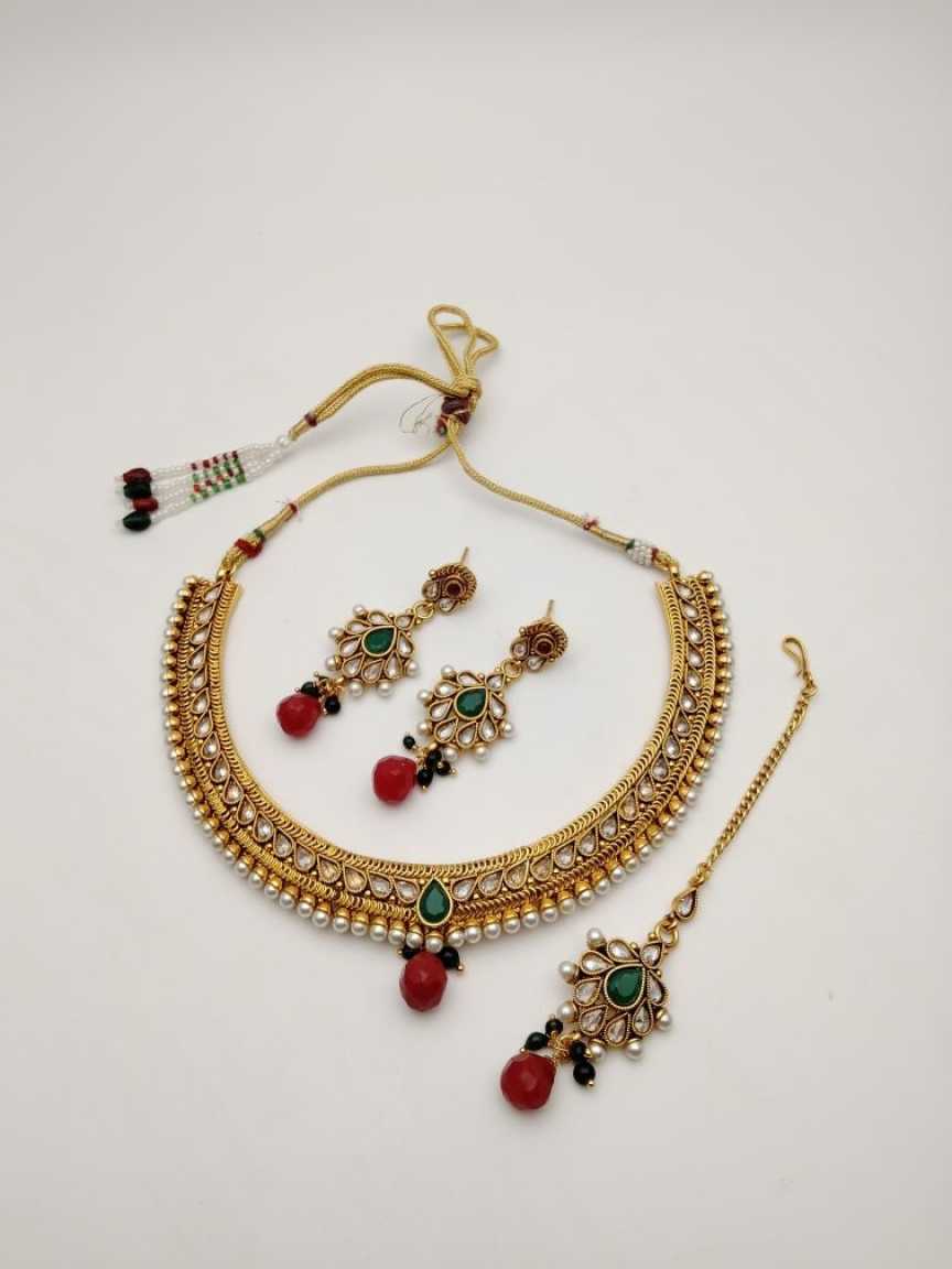 CLEARANCE NECKLACES IN POLKI (GOLD POLISH) STYLE | DESIGN - 51109