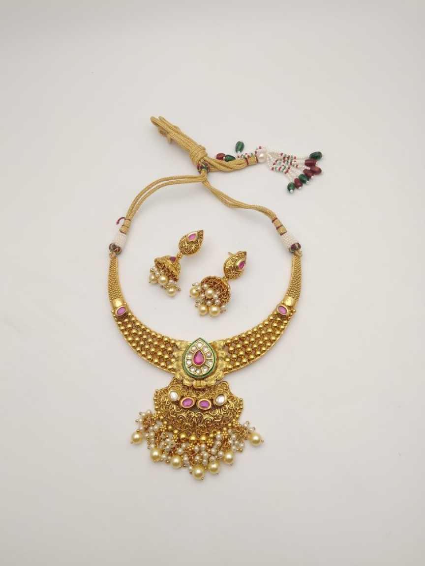 CLEARANCE NECKLACES IN POLKI (GOLD POLISH) STYLE | DESIGN - 51114