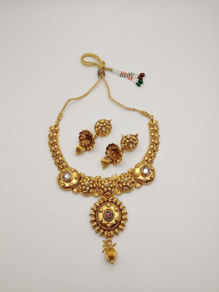 CLEARANCE NECKLACES IN POLKI (GOLD POLISH) STYLE | DESIGN - 51119