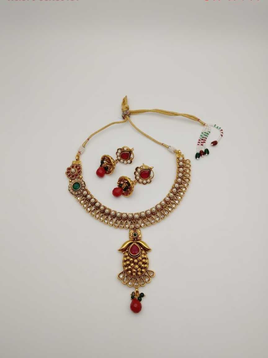 CLEARANCE NECKLACES IN POLKI (GOLD POLISH) STYLE | DESIGN - 51122