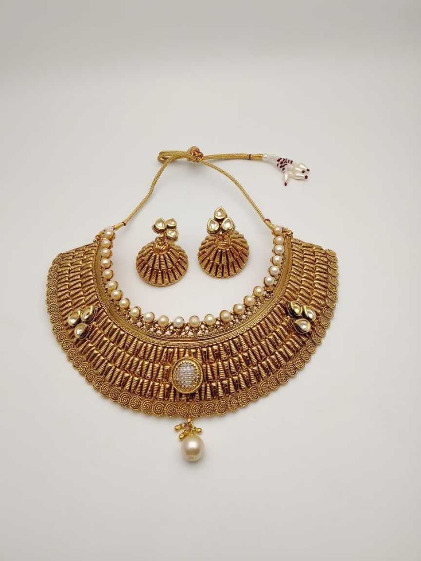 CLEARANCE NECKLACES IN POLKI (GOLD POLISH) STYLE | DESIGN - 51124
