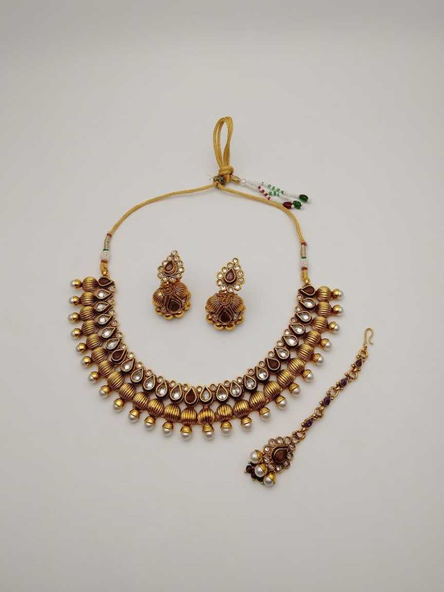 CLEARANCE NECKLACES IN POLKI (GOLD POLISH) STYLE | DESIGN - 51133