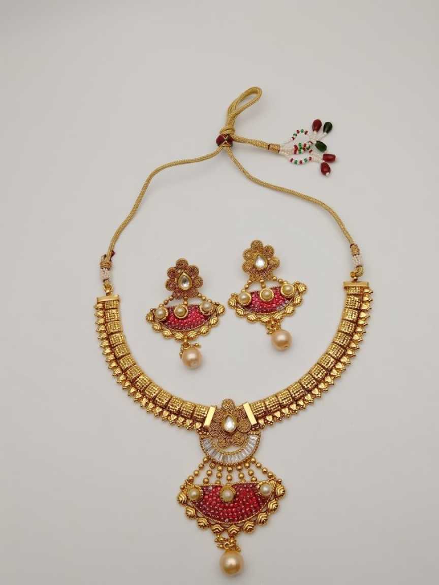 CLEARANCE NECKLACES IN POLKI (GOLD POLISH) STYLE | DESIGN - 51138