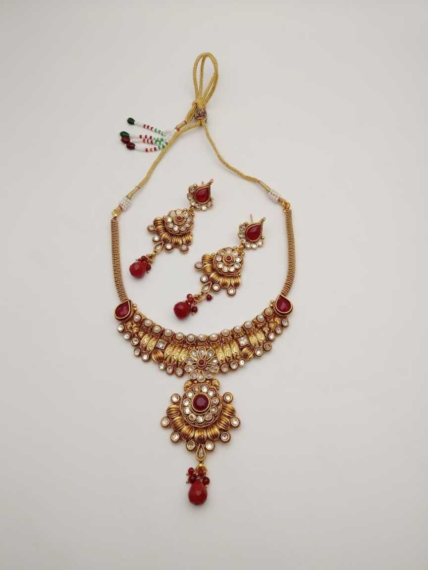 CLEARANCE NECKLACES IN POLKI (GOLD POLISH) STYLE | DESIGN - 51141