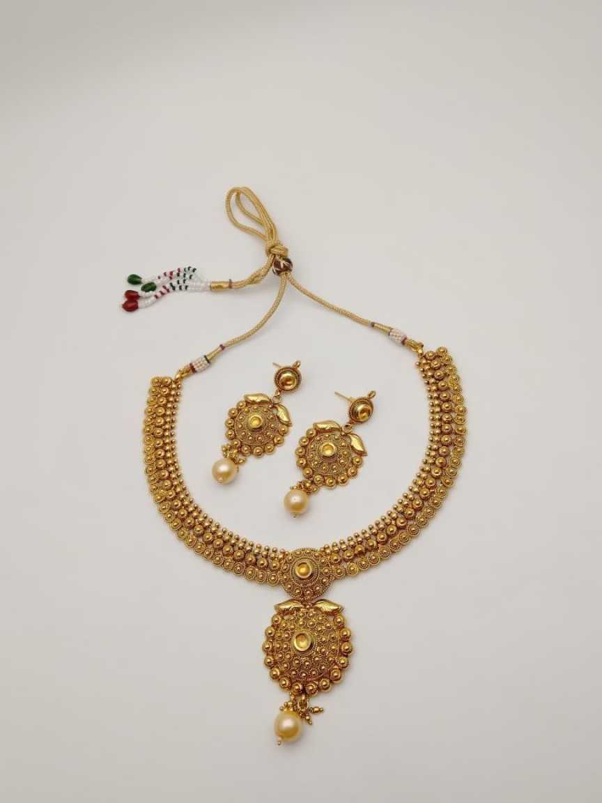 CLEARANCE NECKLACES IN POLKI (GOLD POLISH) STYLE | DESIGN - 51144