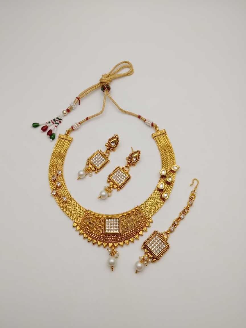 CLEARANCE NECKLACES IN POLKI (GOLD POLISH) STYLE | DESIGN - 51145