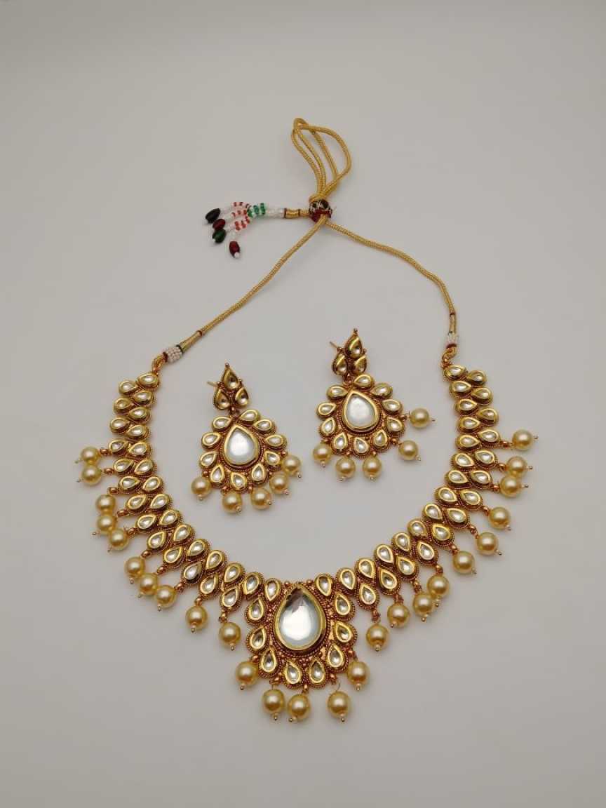 CLEARANCE NECKLACES IN POLKI (GOLD POLISH) STYLE | DESIGN - 51146